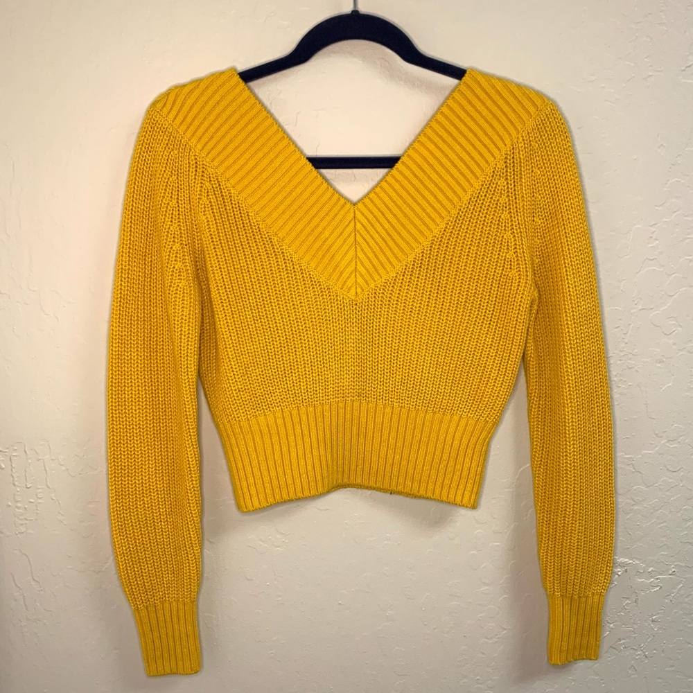 Crop Top Sweater Yellow Small
